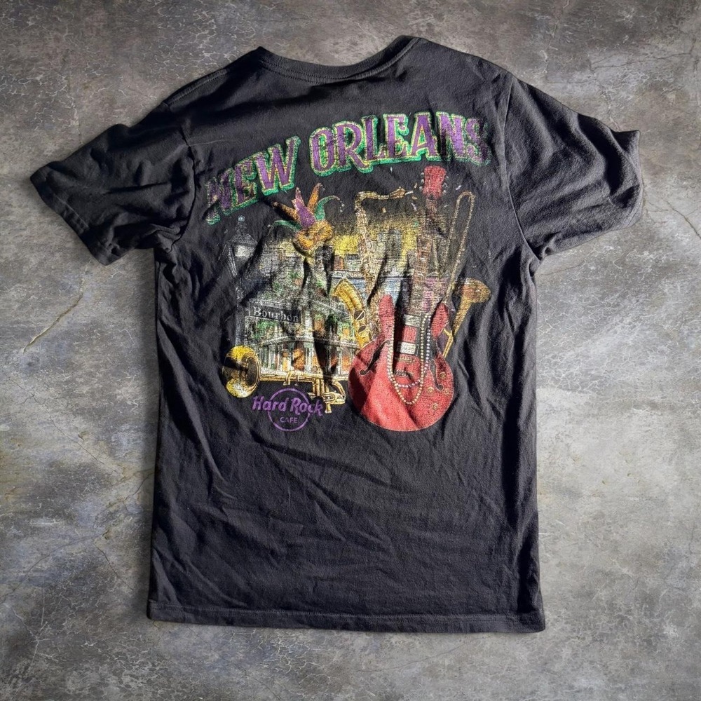 Hard Rock Cafe New Orleans PacSun Black Graphic T Shirt Mens Small Bourbon St